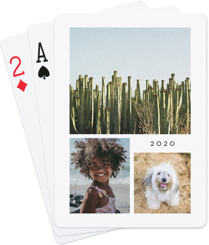 Hero Collage Text Playing Cards, White