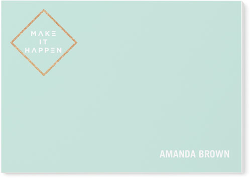 Modern Make It Happen Post-it Notes, 3x4, Green, mint