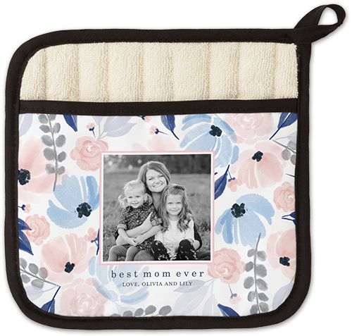 Painted Florals Pot Holder, Pink, shrimp