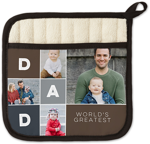 Dad Color Blocks Pot Holder, Brown