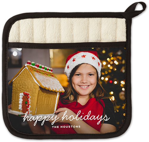 Baking Happy Holidays Pot Holder, White