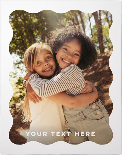 Wavy Border Premium Poster, White, white