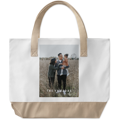 Photo Gallery Large Tote, Beige, Photo Personalization, Large Tote, Multicolor