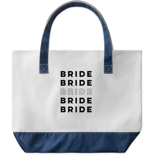 Bride Repeat Large Tote, Navy, Photo Personalization, Large Tote, Multicolor