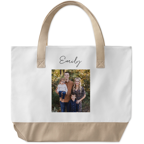 Gallery of One Large Tote, Beige, Photo Personalization, Large Tote, Multicolor