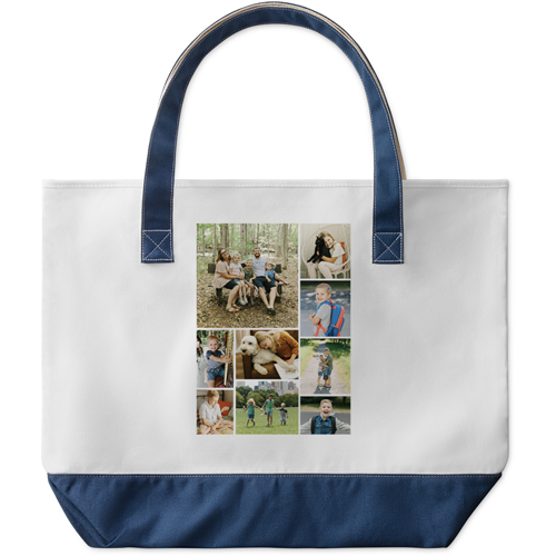 Gallery of Nine Large Tote, Navy, Photo Personalization, Large Tote, Multicolor