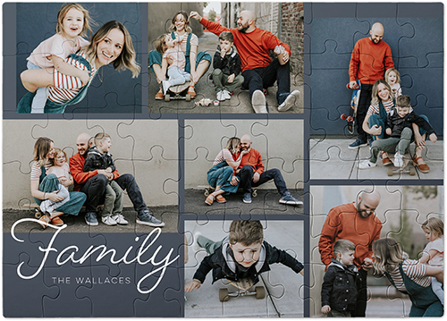 Family Collage Puzzle, Puzzle Board, 60 pieces, Rectangle Ornament, Puzzle, Gray