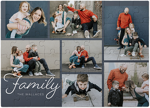 Family Collage Puzzle, Puzzle Board, 60 pieces, Rectangle, Puzzle, Gray