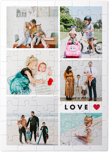 Modern Love Collage Puzzle, Puzzle Board, 60 pieces, Rectangle Ornament, Puzzle, White