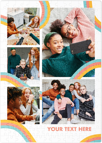 Colorful Rainbows Puzzle, Puzzle Board, 252 pieces, Rectangle, Puzzle, Pink, salmon