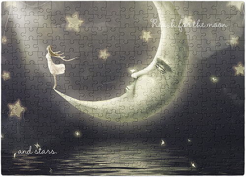 Girl on the Moon Puzzle, Puzzle Board, 252 pieces, Rectangle Ornament, Puzzle, Multicolor