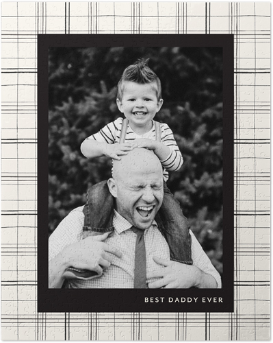 Neutral Plaid Border Puzzle, Puzzle Board, 520 pieces, Rectangle, Puzzle, Beige, antique white