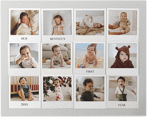 First Year Frames Puzzle, Puzzle Board, 520 pieces, Rectangle, Puzzle, Gray, silver lining