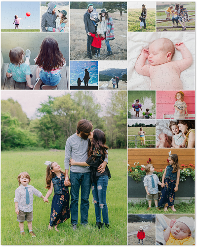 Collage Square Portrait Puzzle, Puzzle Board, 520 pieces, Rectangle, Puzzle, Multicolor, multi