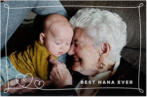 Doodle Heart Border Puzzle, Puzzle Board, 1014 pieces, Rectangle, Puzzle, White, white