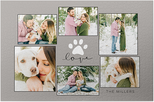 Rustic Paw Collage Puzzle, Puzzle Board, 1014 pieces, Rectangle, Puzzle, Gray