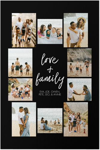 Love and Family Portrait Puzzle, Puzzle Board, 1014 pieces, Rectangle Ornament, Puzzle, Black