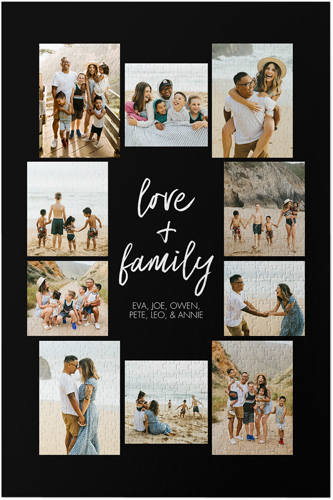 Love and Family Portrait Puzzle, Puzzle Board, 1014 pieces, Rectangle, Puzzle, Black, black