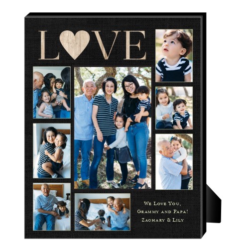 Love Burlap Collage Personalized Frame, - Photo insert, 8x10, Black