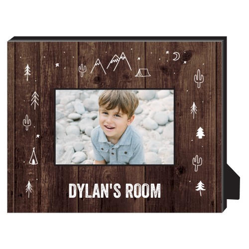 Adventure Border Personalized Frame, - No photo insert, 8x10, Brown