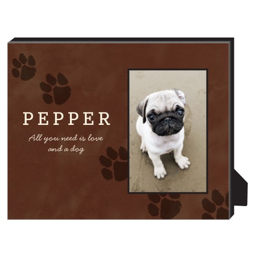 Paws Personalized Frame, - No photo insert, 8x10, Brown