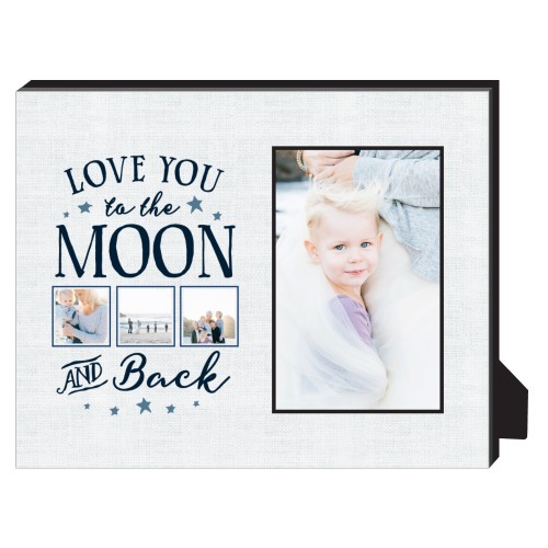 Moon and Back Script Personalized Frame, - No photo insert, 8x10, Blue