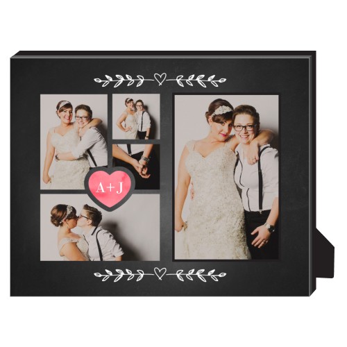 Chalkboard Heart Personalized Frame, - No photo insert, 8x10, White