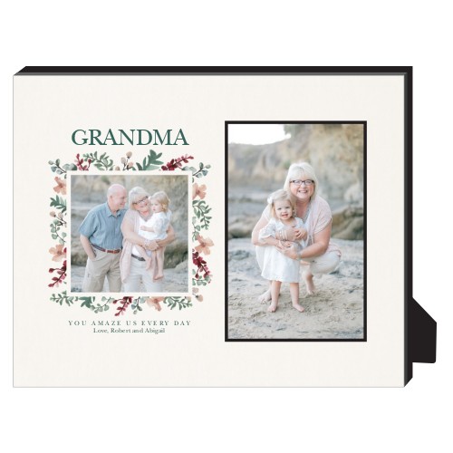 Fresh Floral Frame Personalized Frame, - No photo insert, 8x10, Beige