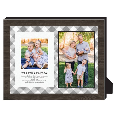 Rustic Border Personalized Frame, - No photo insert, 8x10, Gray