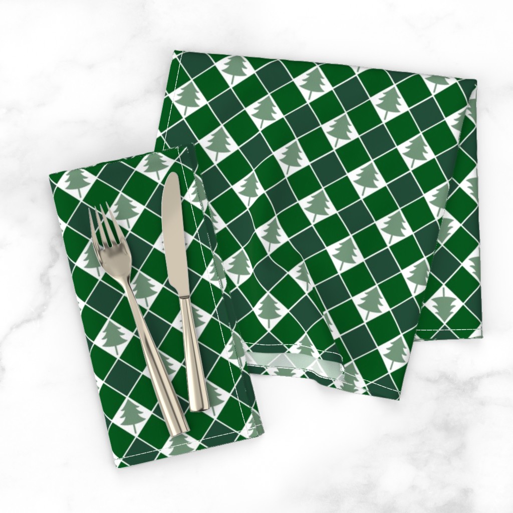 Christmas Tree Checkers Green Cloth Napkin Shutterfly