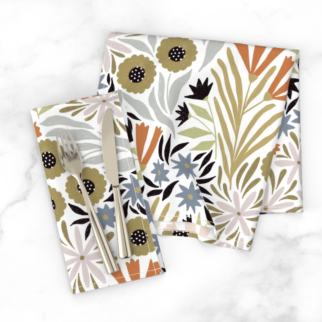 Adeline Floral - Muted Multi Cloth Napkin | Shutterfly