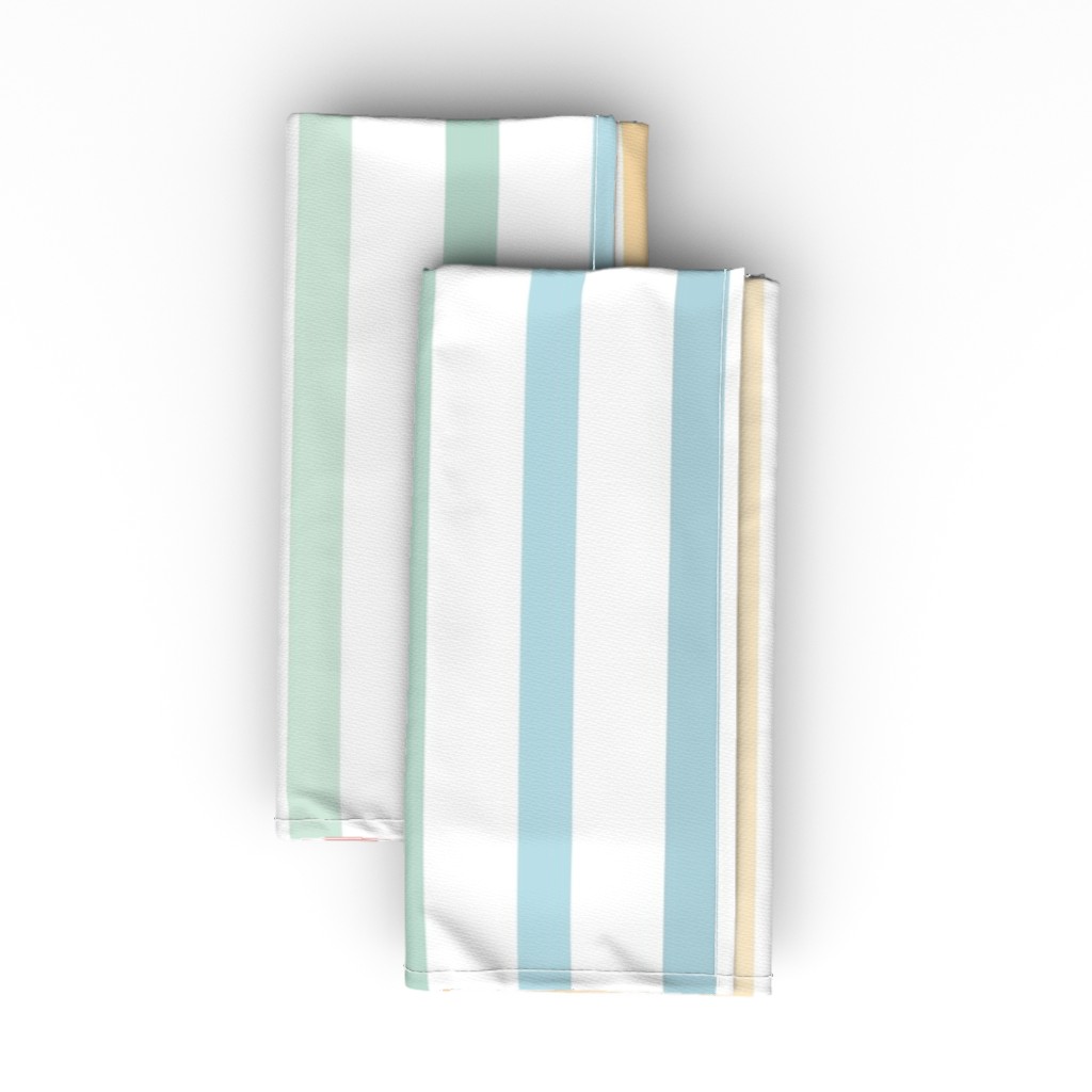 Rainbow Stripes - Pastel Cloth Napkin, Longleaf Sateen Grand, Multicolor