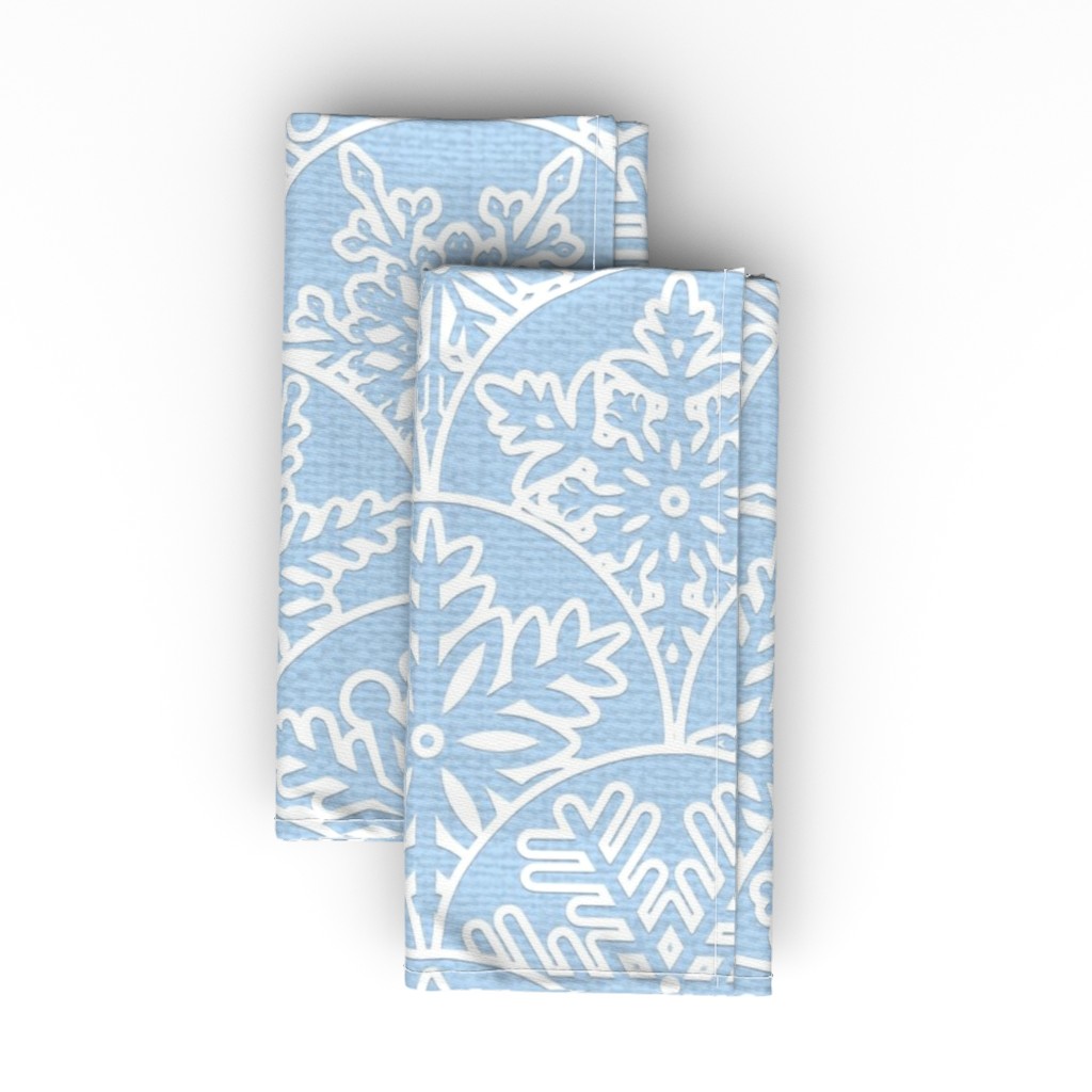 Paper Snowflakes - Blue Cloth Napkin, Longleaf Sateen Grand, Blue