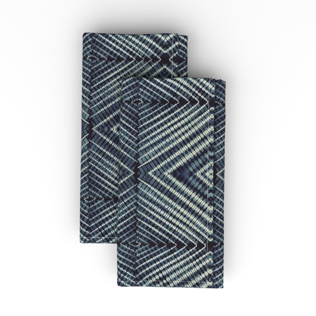 Shibori Boxes - Blue Cloth Napkin, Longleaf Sateen Grand, Blue