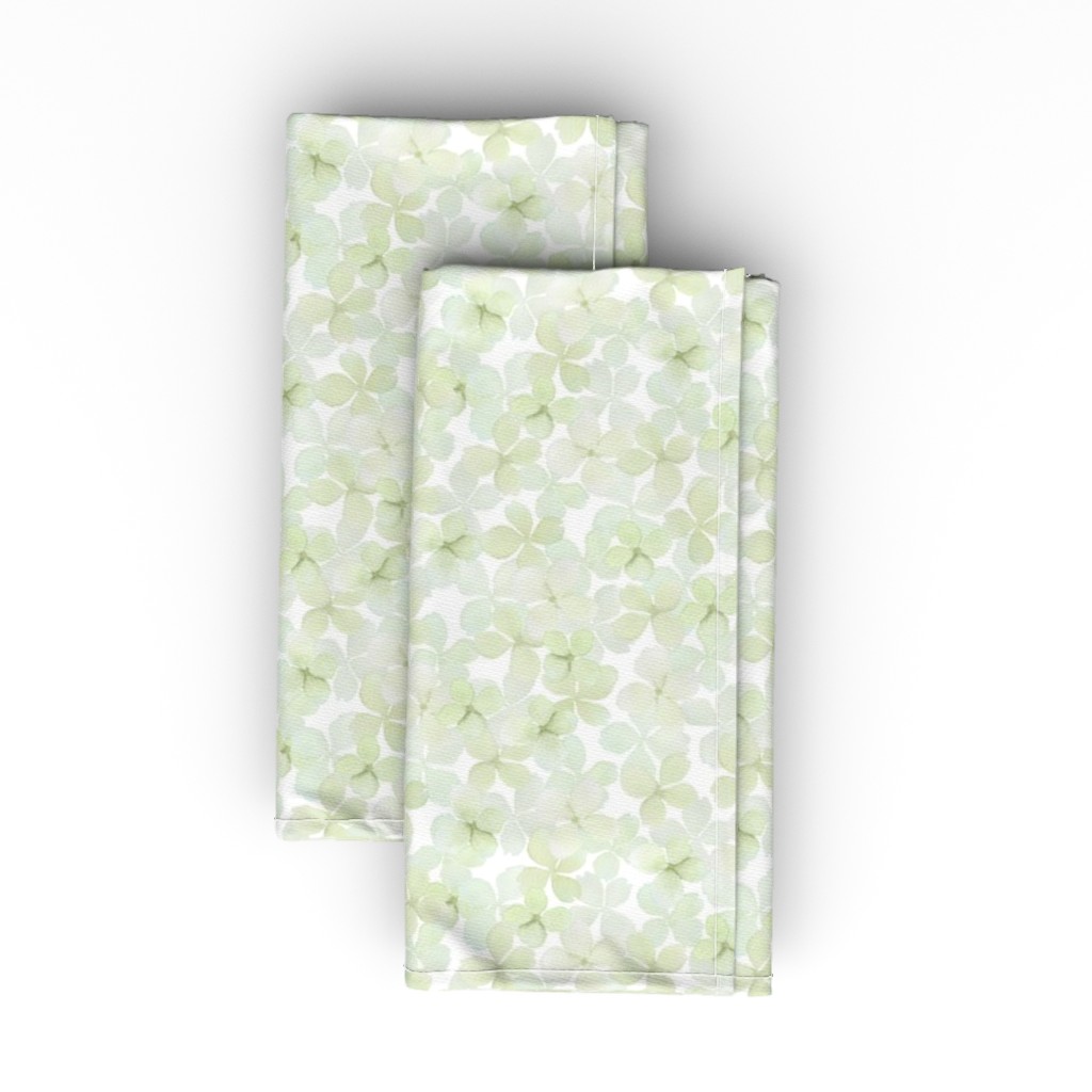 Hydrangea - Green Cloth Napkin, Longleaf Sateen Grand, Green