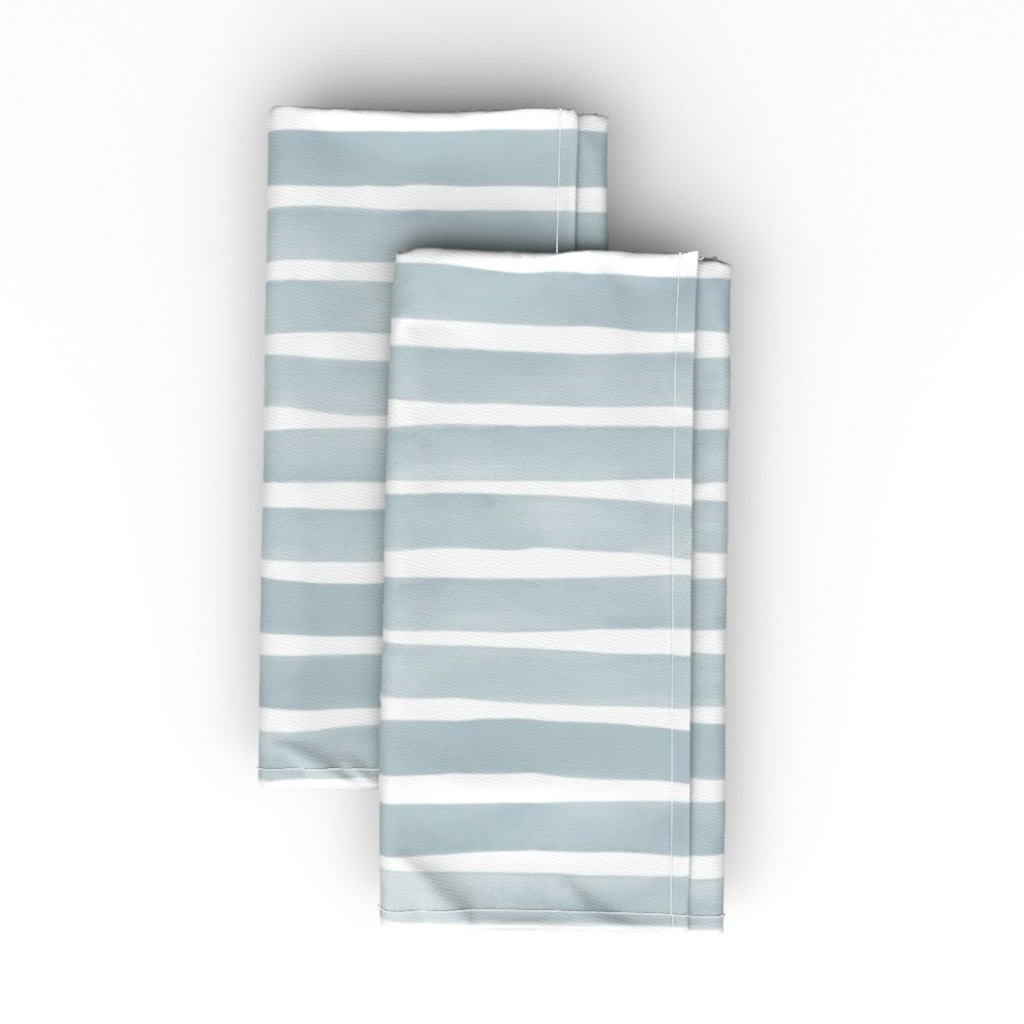 Imperfect Watercolor Stripes Cloth Napkin, Longleaf Sateen Grand, Blue