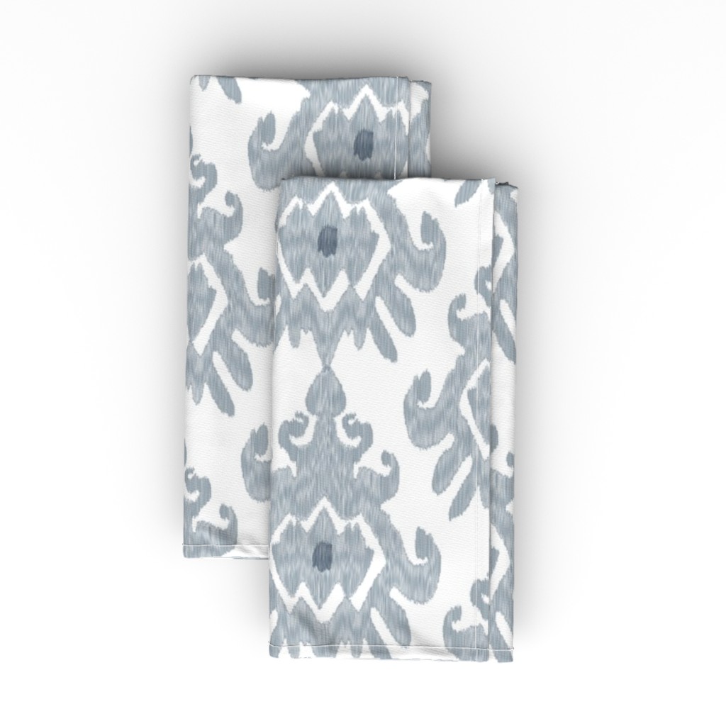 Modern Ikat - Blue Gray Cloth Napkin, Longleaf Sateen Grand, Blue