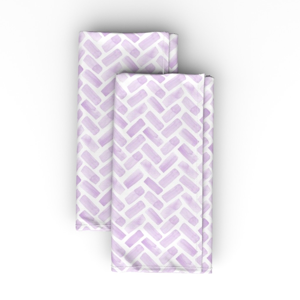 Watercolor Herringbone - Lilac Cloth Napkin, Longleaf Sateen Grand, Purple