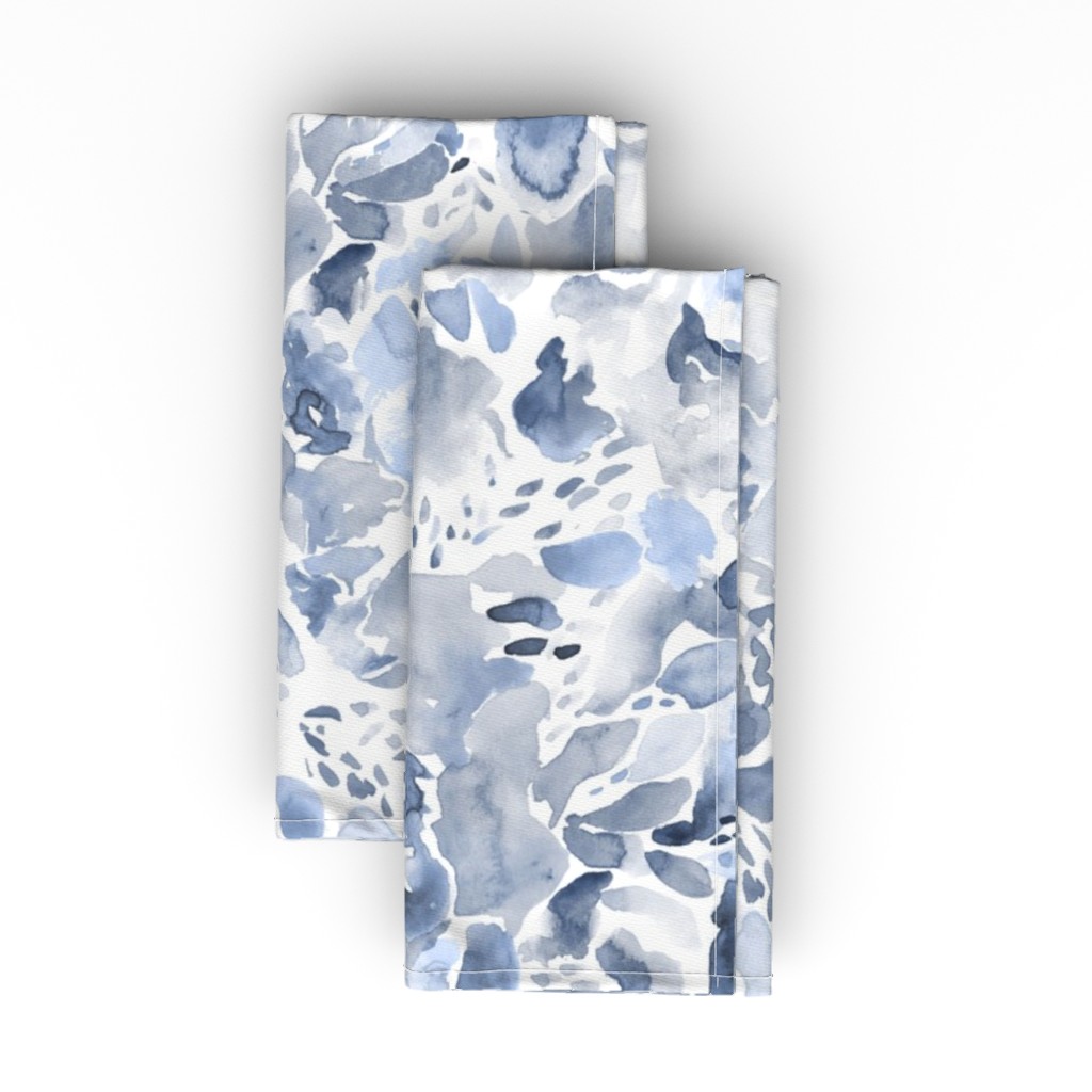 Happy Abstract Watercolor Cloth Napkin, Longleaf Sateen Grand, Blue
