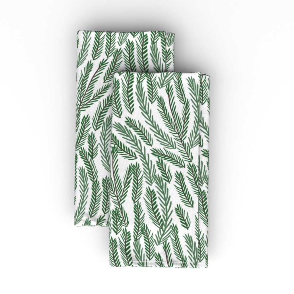 Pine Needles - Green Cloth Napkin, Longleaf Sateen Grand, Green