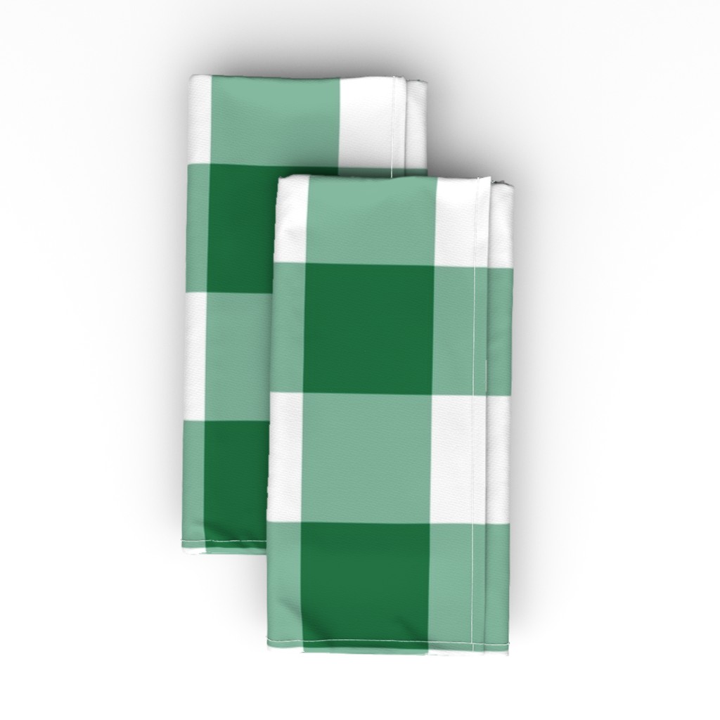 Buffalo Check - Kelly Green Cloth Napkin, Longleaf Sateen Grand, Green