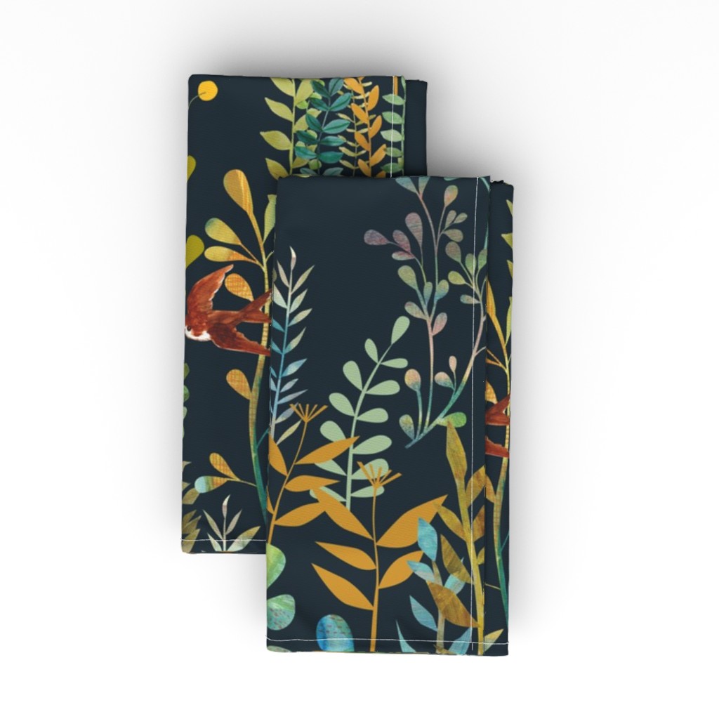 the Wild Garden - Night Cloth Napkin, Longleaf Sateen Grand, Multicolor