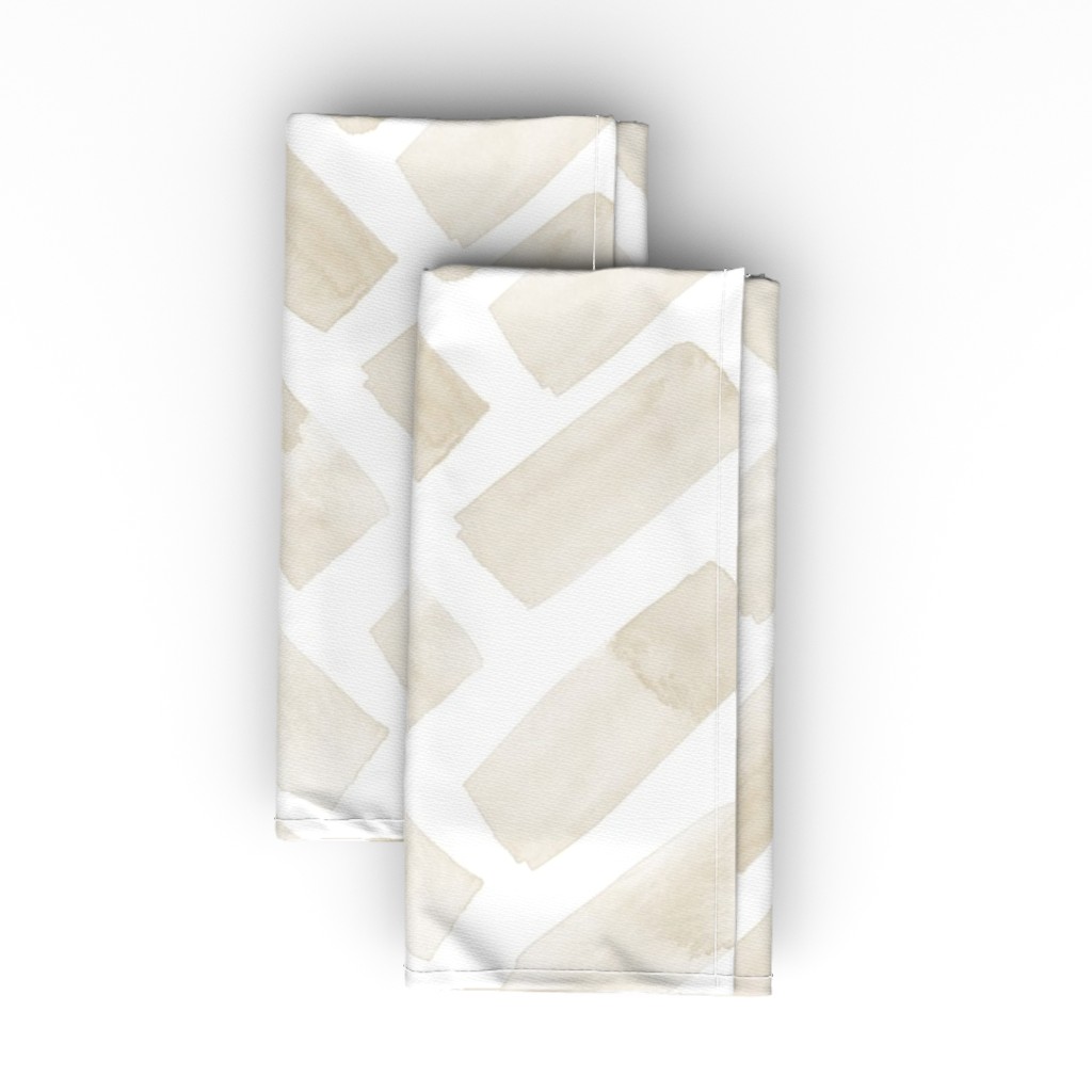 Watercolor Herringbone Cloth Napkin, Longleaf Sateen Grand, Beige