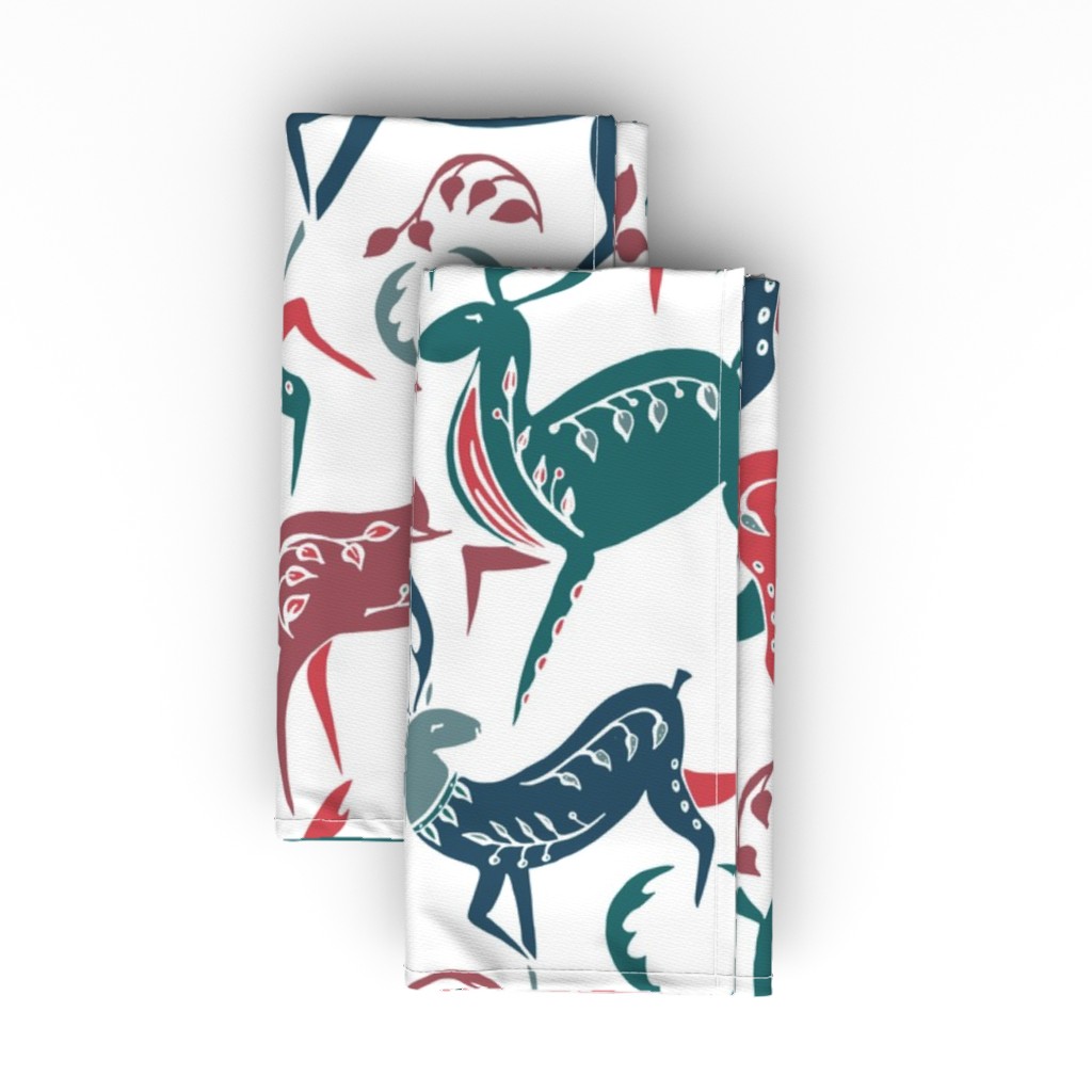 Christmas Deer on White Cloth Napkin | Shutterfly