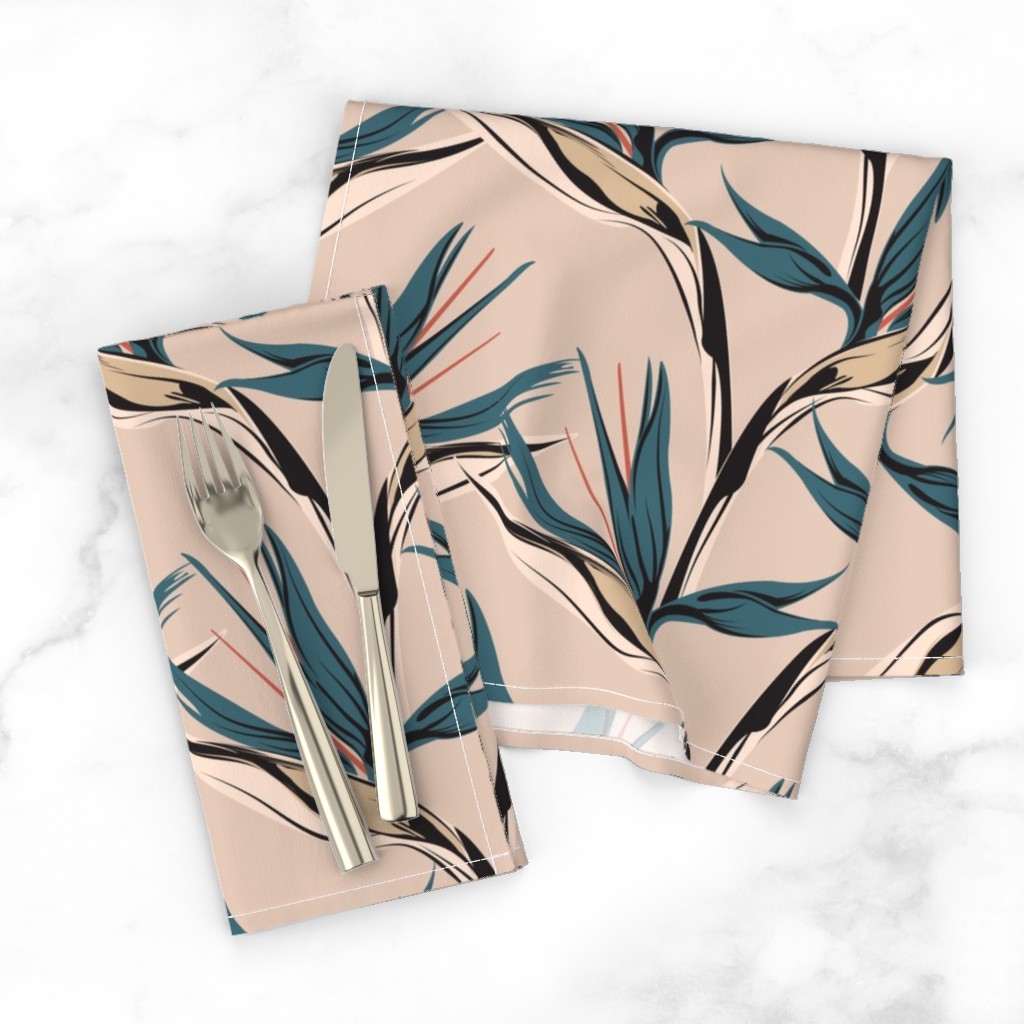 Birds of Paradise Linen Napkins