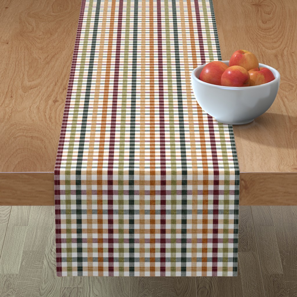 Fall Plaid - Thanksgiving Colors Table Runner, 108x16, Multicolor