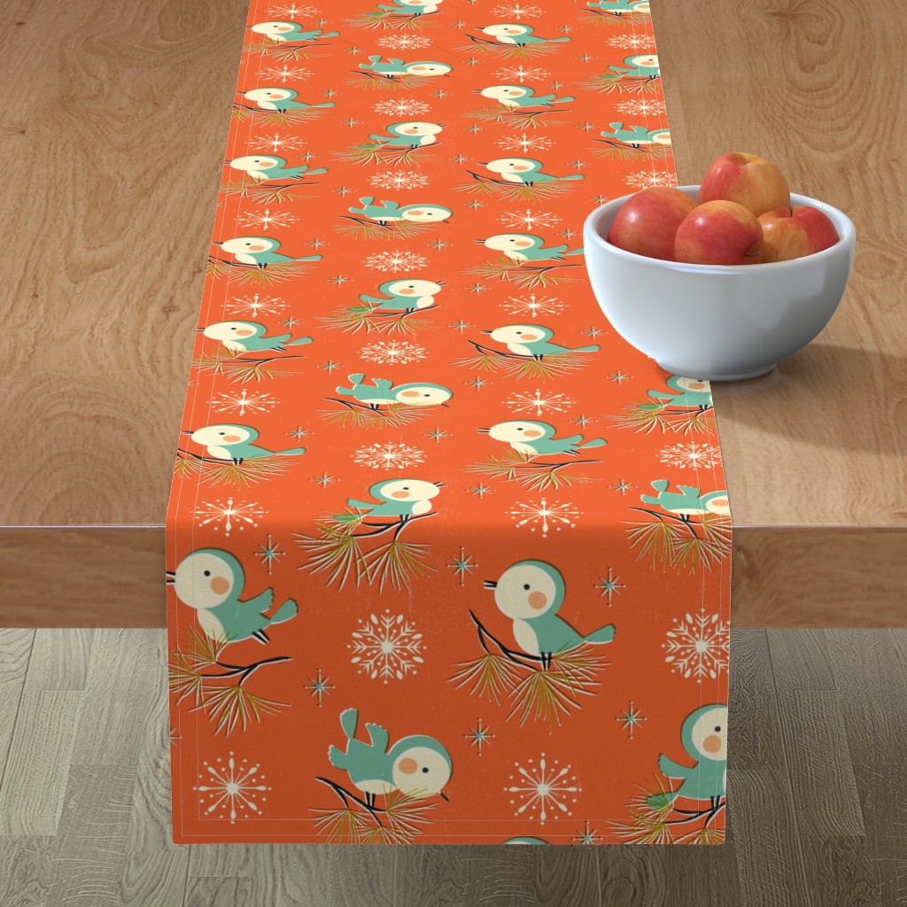 Vintage Christmas - Orange Table Runner, 108x16, Orange