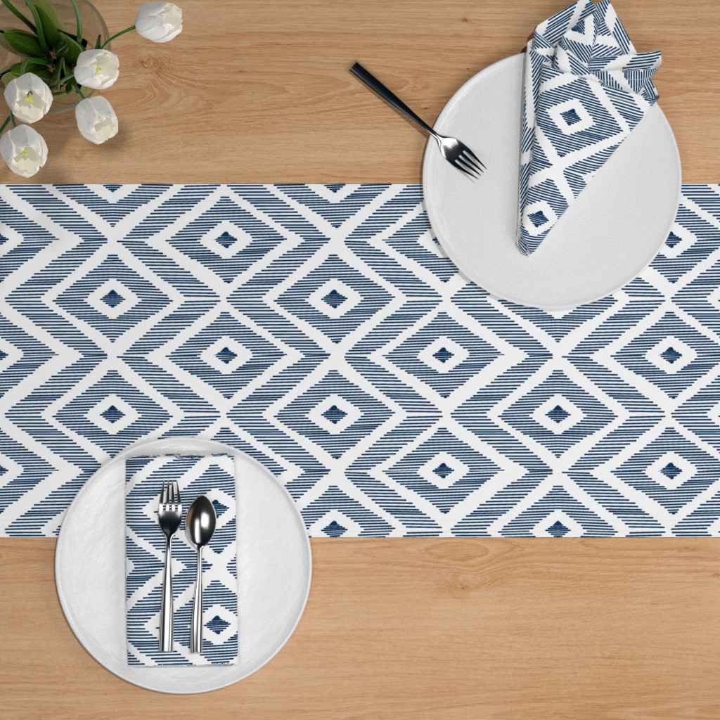 Ikat Navy Table Runner Shutterfly