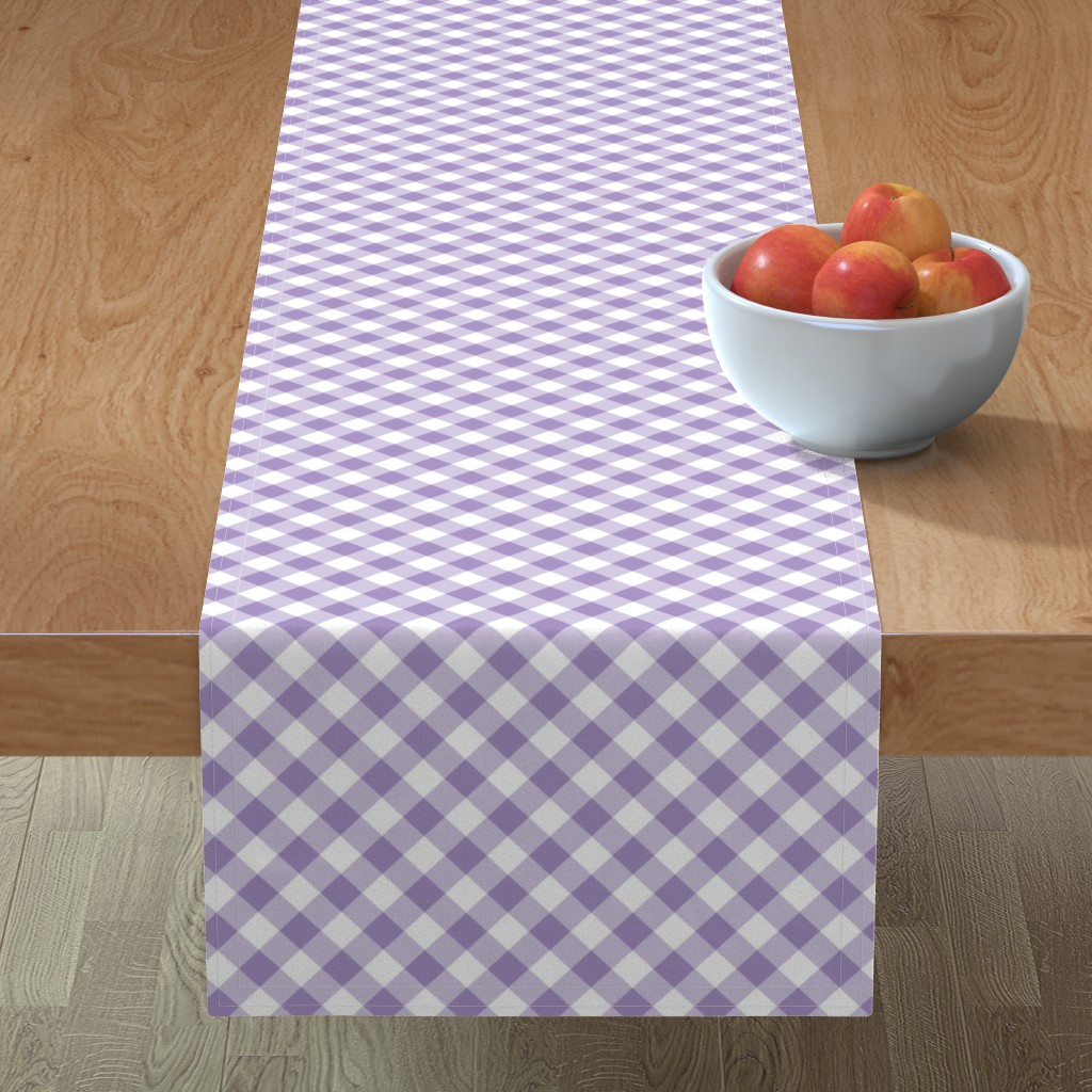 Gingham - Purple Table Runner, 72x16, Purple