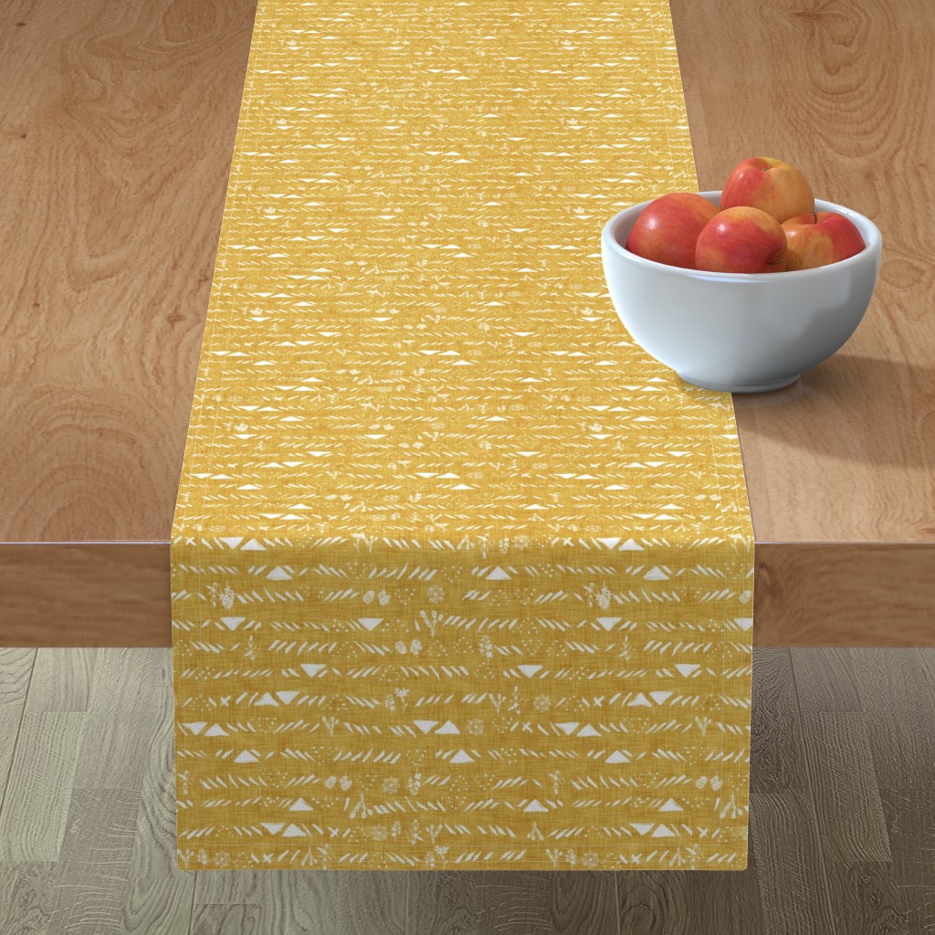 Sticks and Stones - Yellow Table Runner, 72x16, Yellow